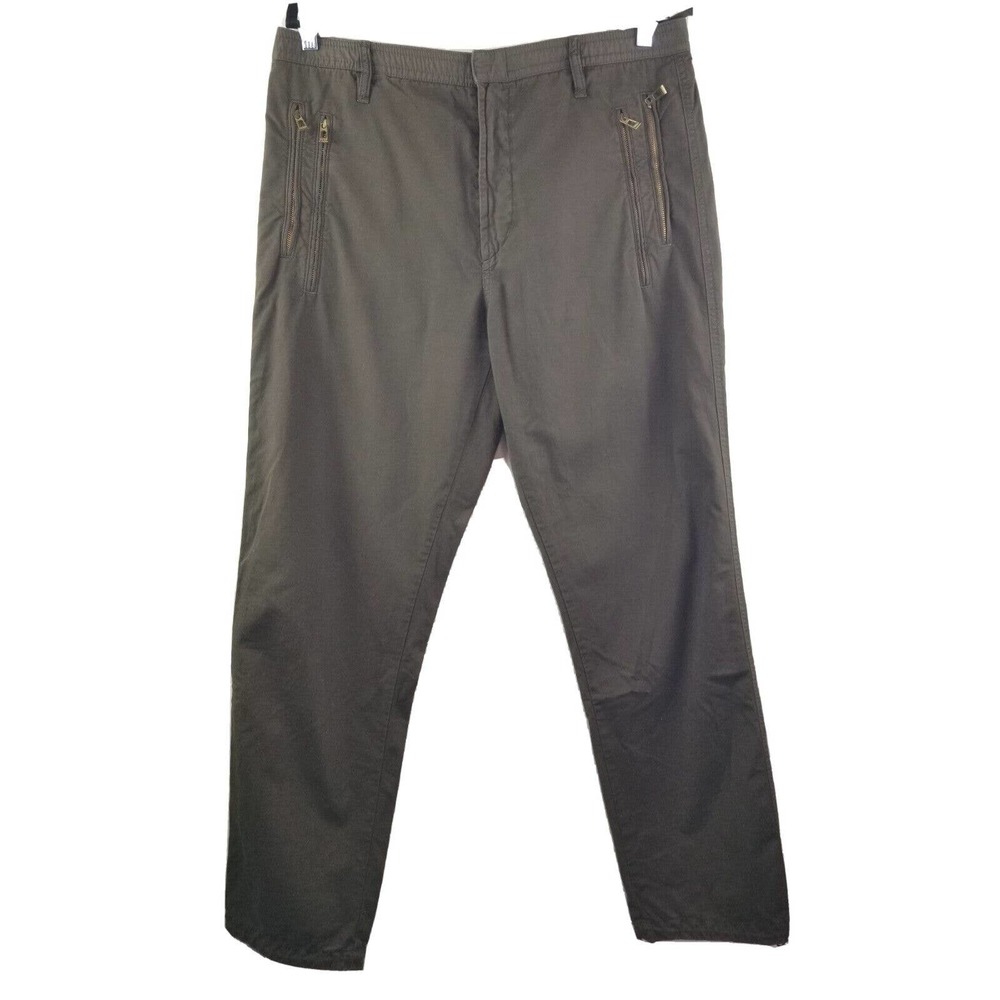 Hugo Boss Men's 36 Olive Green Casual‎ Pants Zippers Ankle Jogger Designer